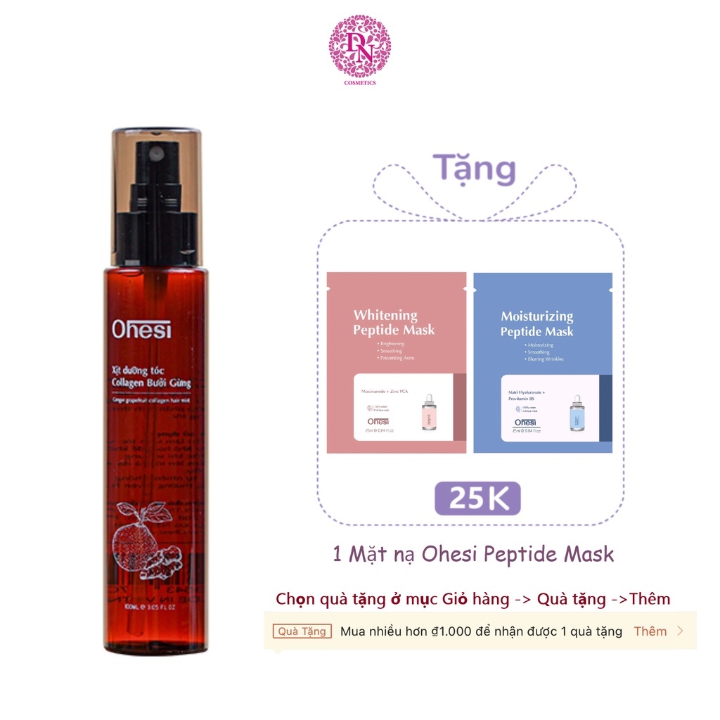 Xịt dưỡng tóc Collagen Bưởi Gừng Ohesi 100ml