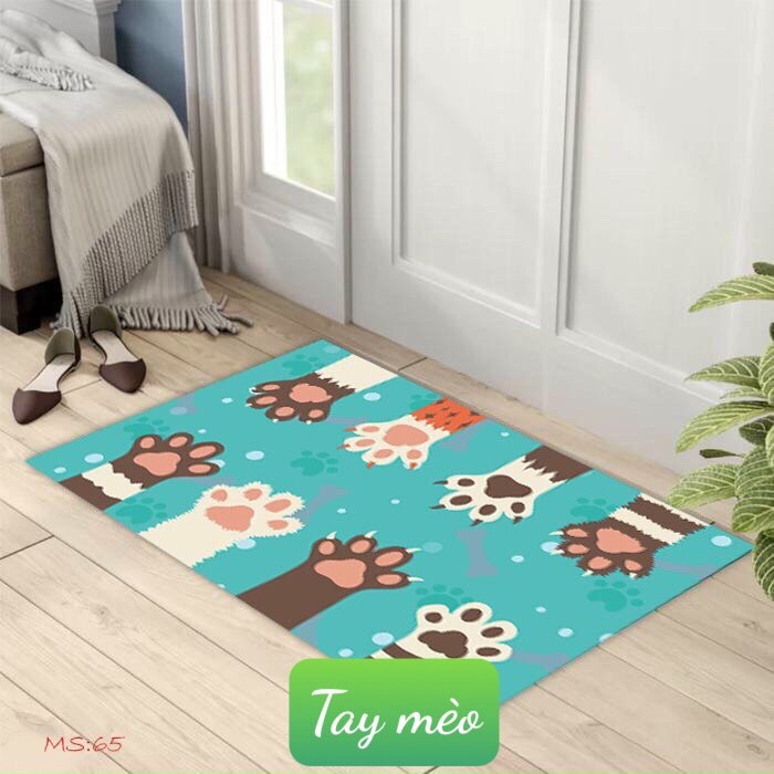 Thảm lau chân 40x60cm chống trượt thấm nước,có chọn mẫu-mẫu tay mèo
