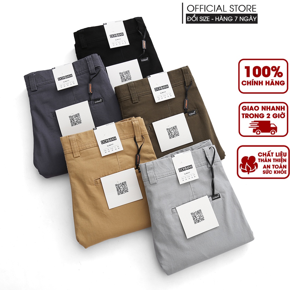 Quần short kaki nam cao cấp DONMAN PHIÊN BẢN NÂNG CẤP VẢI DÀY DẶN ,chất kaki thun co giãn slim fit Q12