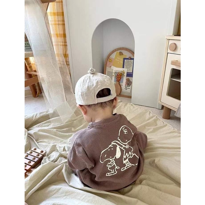 Bộ nỉ bé trai bé gái in hình Mặt Baby chất nỉ tổ ong siêu mềm mịn siêu xinh cho bé từ 6-18kg Moobaby shop