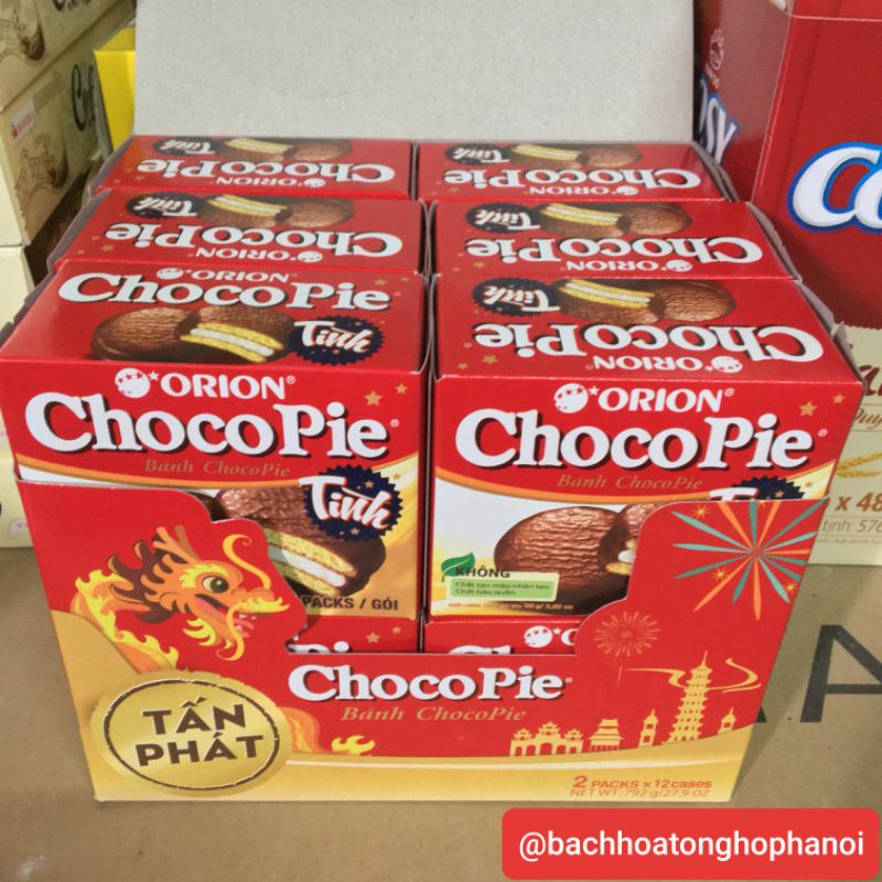 Bánh Choco-pie dùng đi lễ 12 hộp nhỏ × 66g (792g) hạn sử dụng 12 tháng