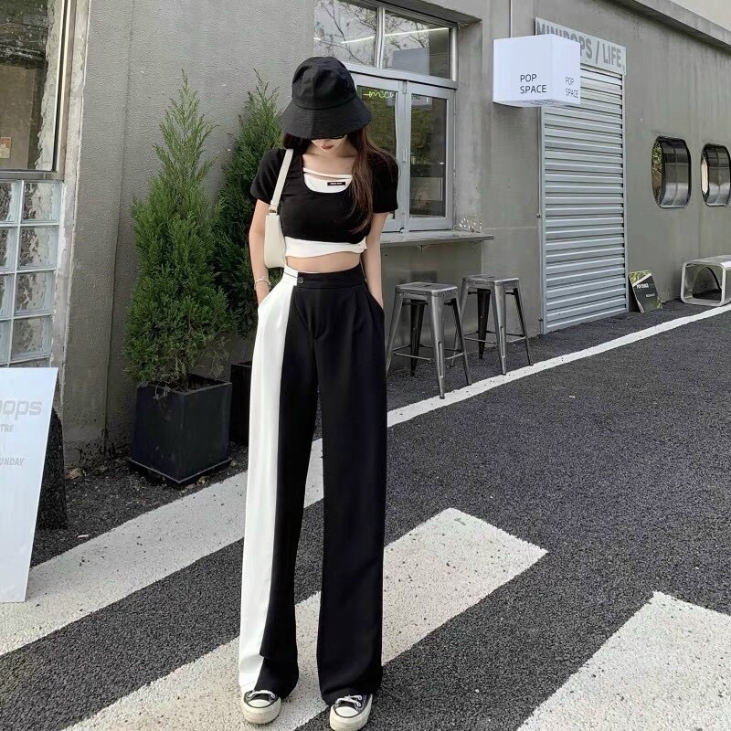 SÉT 3 MÓN QUẦN DUÔNG DÀI + ÁO CROP KIỂU