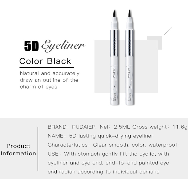 [Hàng mới về] Bút kẻ mắt dùng trang điểm khô nhanh màu đen chuyên nghiệp