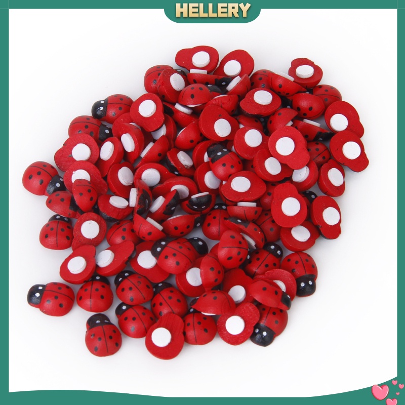 Set 100 Miếng Dán Hình Bọ Rùa Bằng Gỗ Mini Trang Trí Sổ Tay DIY