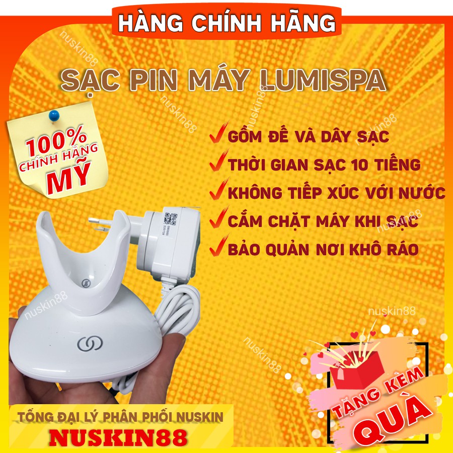 Củ sạc Liền Dây LumiSpa - Máy rửa mặt LumiSpa NuSkin - Hàng Chính Hãng Công Ty