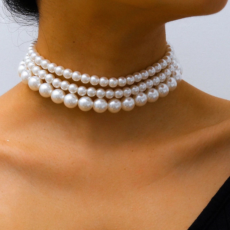 Vòng Cổ Choker Đính Ngọc Trai Giả Nhiều Kích Cỡ Thanh Lịch Cho Nữ