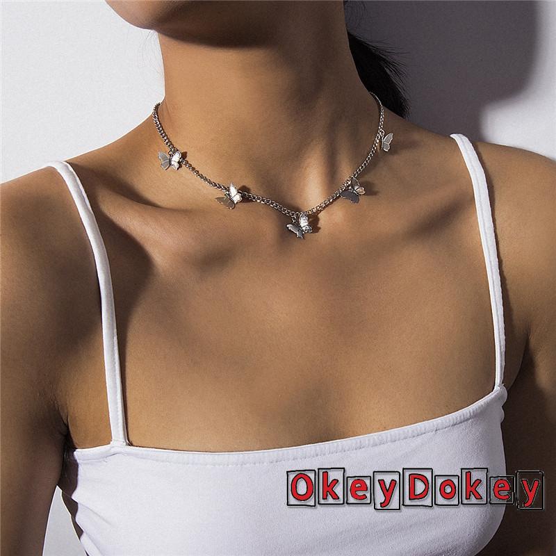 Vòng Cổ Choker Mặt Hình Bướm Thời Trang Cho Nữ