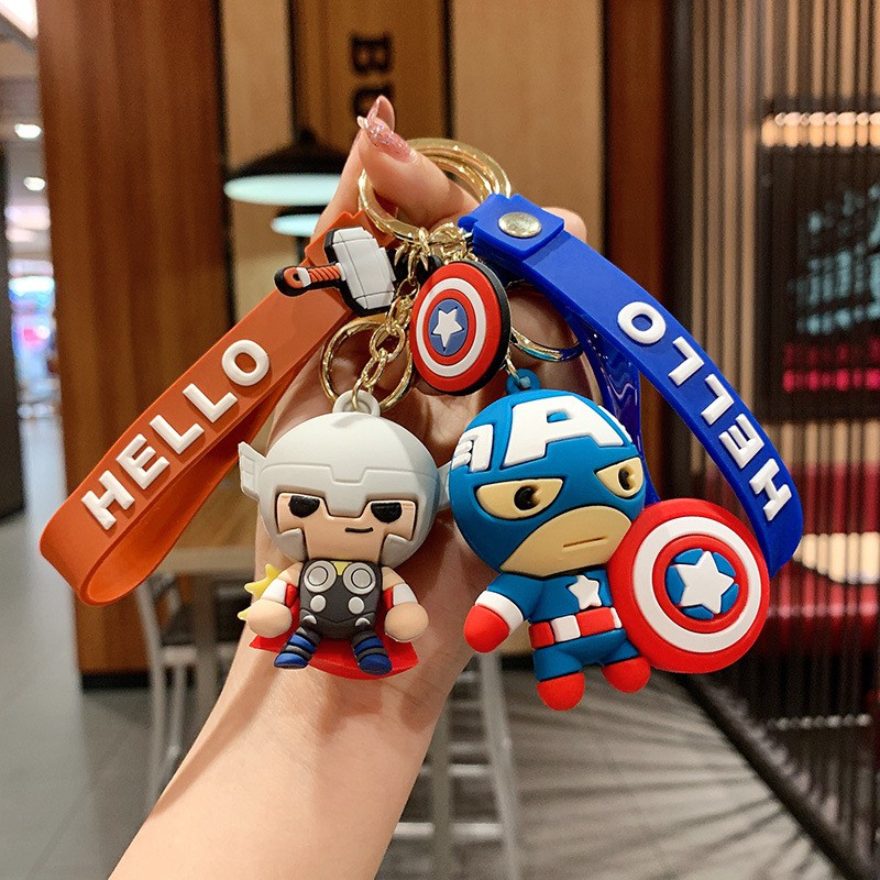 Móc khoá silicon siêu anh hùng người nhện spiderman người dơi Captain America  Avengers Kino Shop