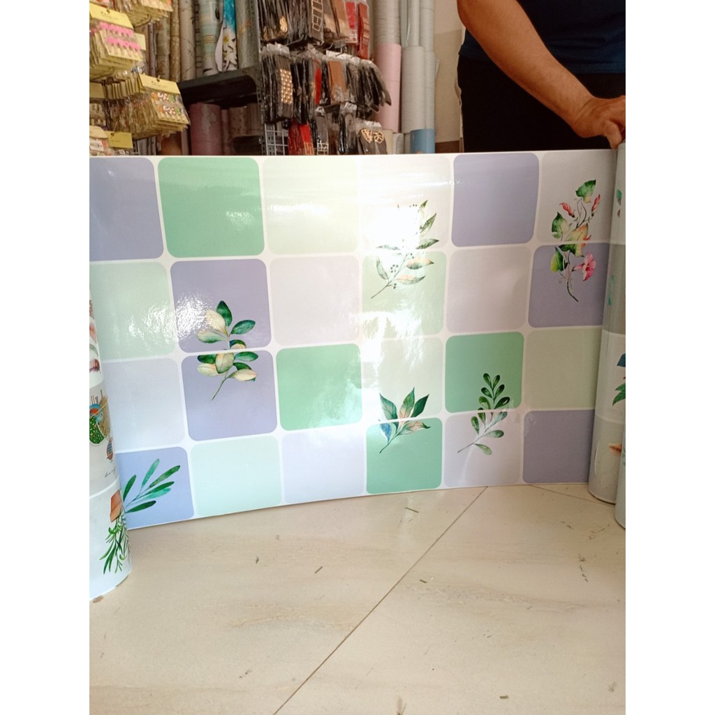 Decal dán bếp tráng nhôm cách nhiệt nhánh cây xanh khổ 60cm