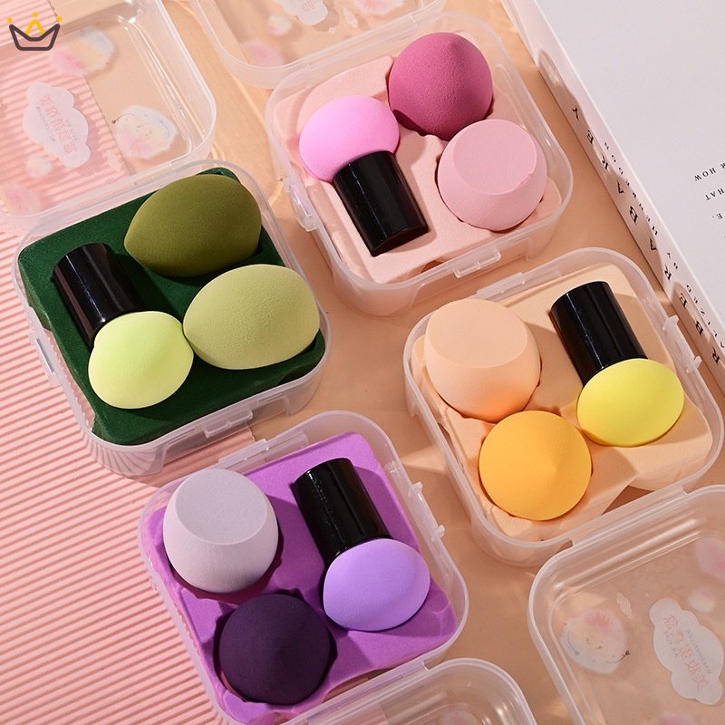 Bộ 3 Mút Trang Điểm Ướt Và Khô Hình Trứng / Giọt Nước