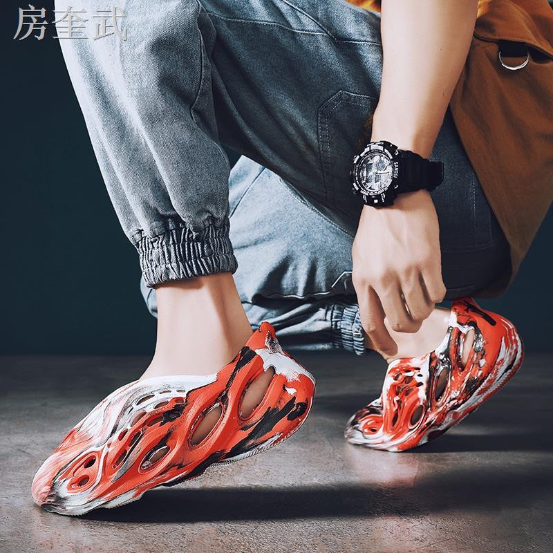 Plus Giày Thể Thao Yeezy Boost Họa Tiết Graffiti Size 36-46 Thời Trang Mùa Hè Cho Nam Và Nữ 313