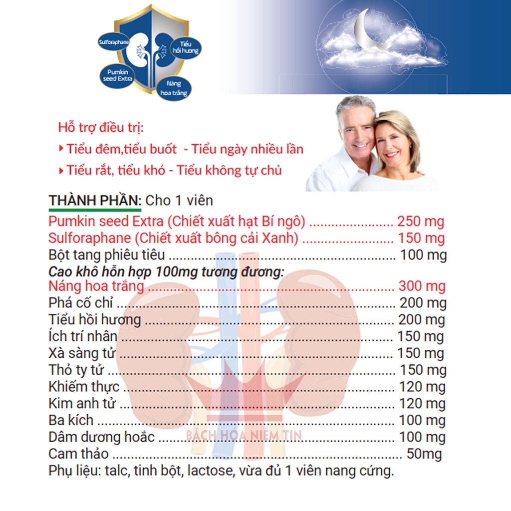 Viên giảm tiểu đêm TĐ LP -  giảm tiểu buốt, tiểu nhiều lần, tiểu không kiểm soát - Thành phần từ thảo dược tự nhiên