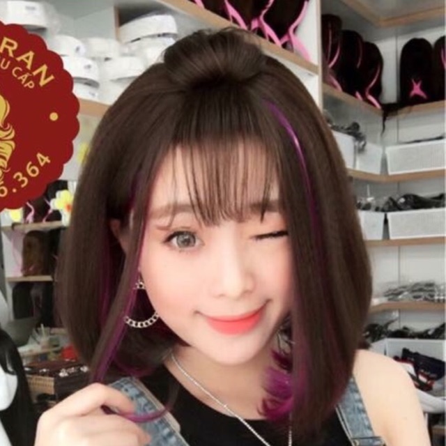 Tóc giả vic line hồng cực xinh