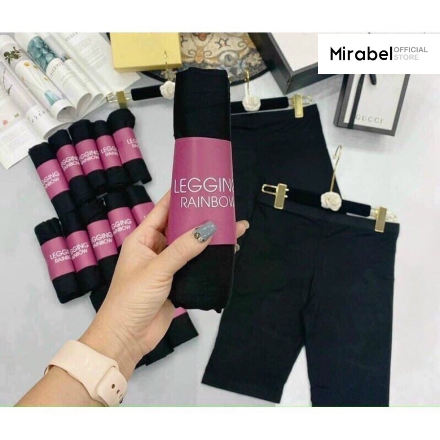 Quần legging lửng đùi nữ Mirabel quần legging cạp cao siêu co giãn cotton 100% loại 1