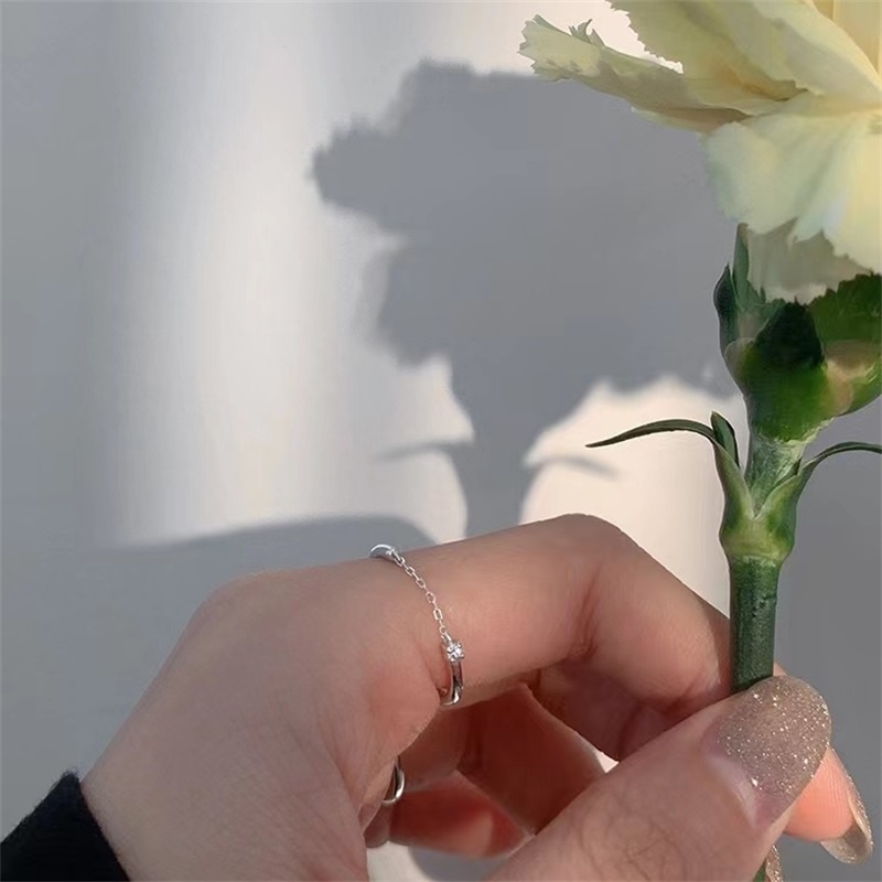Nhẫn Hở Mạ Bạc 925 Đính Đá Zircon Sang Trọng Thời Trang