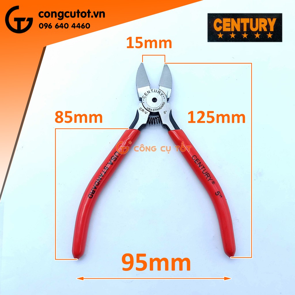 Kìm cắt bavia nhựa 5 inch Century