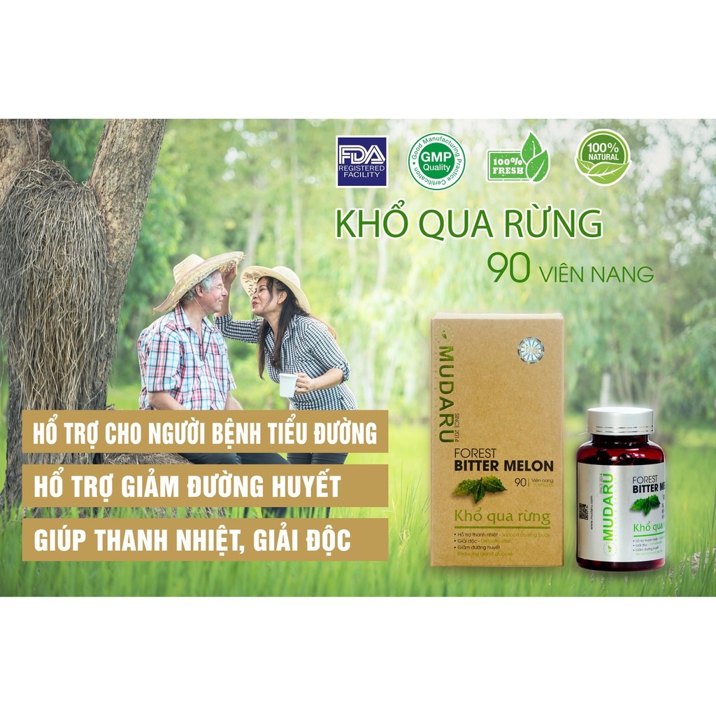 Viên Uống Khổ Qua Rừng Mudaru Chính Hãng Hộp 90 Viên Tốt Cho Người Bệnh Tiểu Đường Bệnh Gan Healthy247