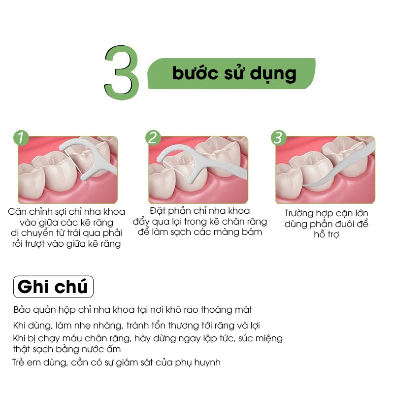 Chỉ nha khoa cao cấp Bair, tăm chỉ nha khoa với sợi mảnh, độ bền cao