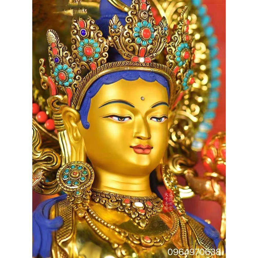 Tượng đồng Nepal-Tara xanh cao 54cm