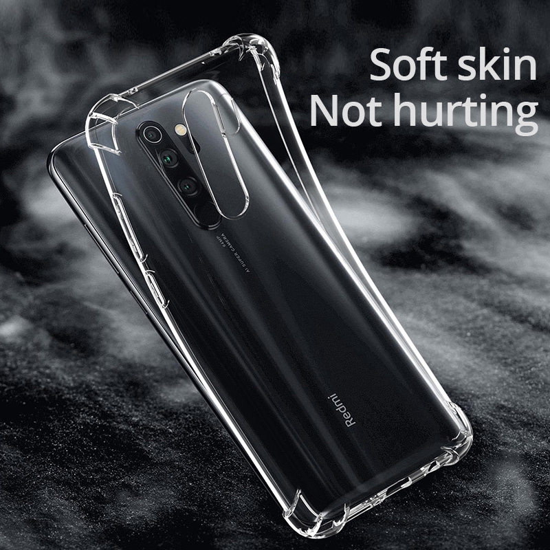 Ốp lưng RedmiNote8 Pro Xiomi Xiaomi Redmi Note 8 7 6 5 K20 Pro 7A Go Ốp lưng silicon chống sốc trong suốt chống lưng