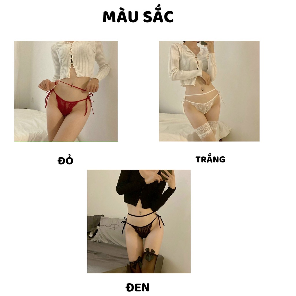Quần Lót Nữ Ren thiết kế dây buộc hông đính nơ sau siêu xinh sexy quyến rũ MÃ R56