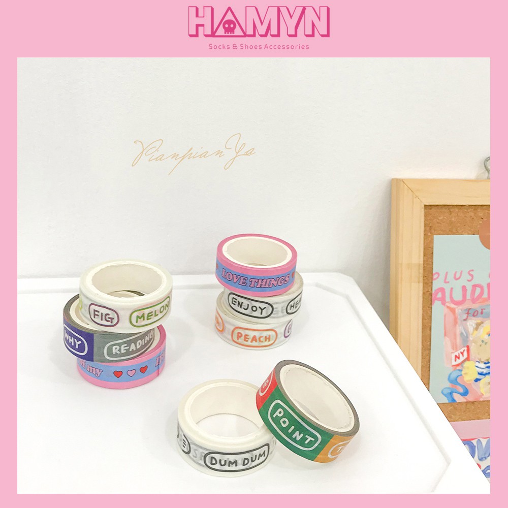 Cuộn Băng Dính Washi Tape Hình Băng Dính Dễ Thương Hàn Quốc - A27 HAMYN