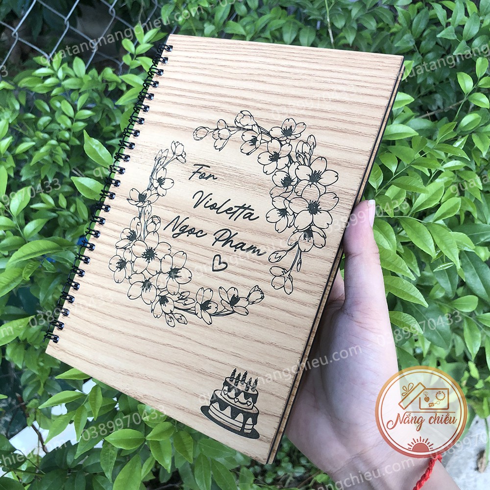 Quà tặng sinh nhật ý nghĩa_ Sổ tay khắc hình theo yêu cầu_ Sổ gáy lò xo_ Notebook khắc theo yêu cầu