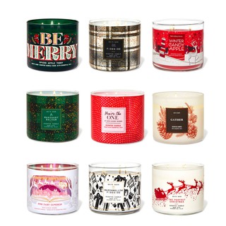 Nến thơm 3 bấc Bath & Body Works/ White Barn 3-Wick Candle Bath & Body Works (Holiday Collection) 🎄
