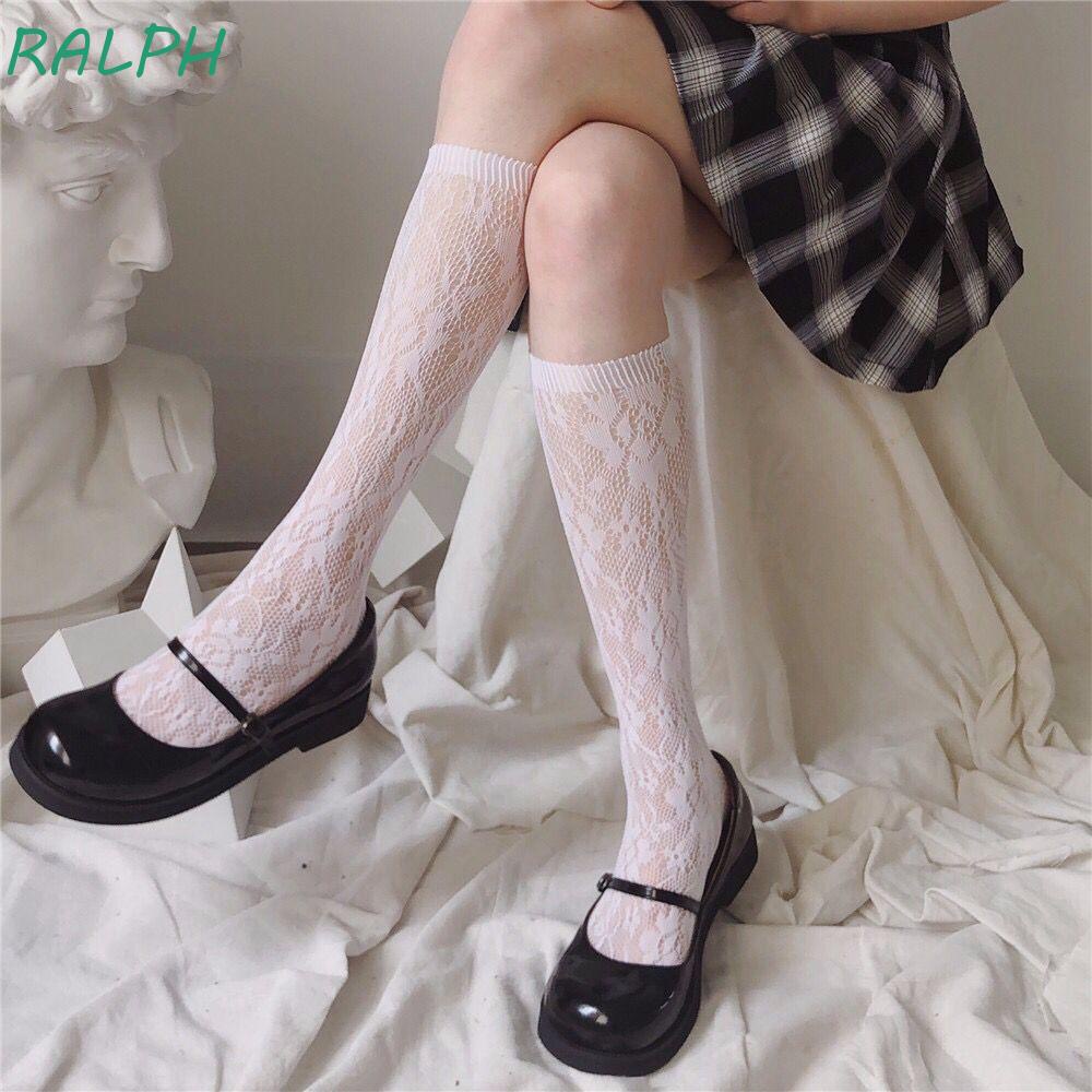 Vớ ren dệt kim cao đến đầu gối in họa tiết cổ điển phong cách Lolita gothic gợi cảm đáng yêu dành cho nữ