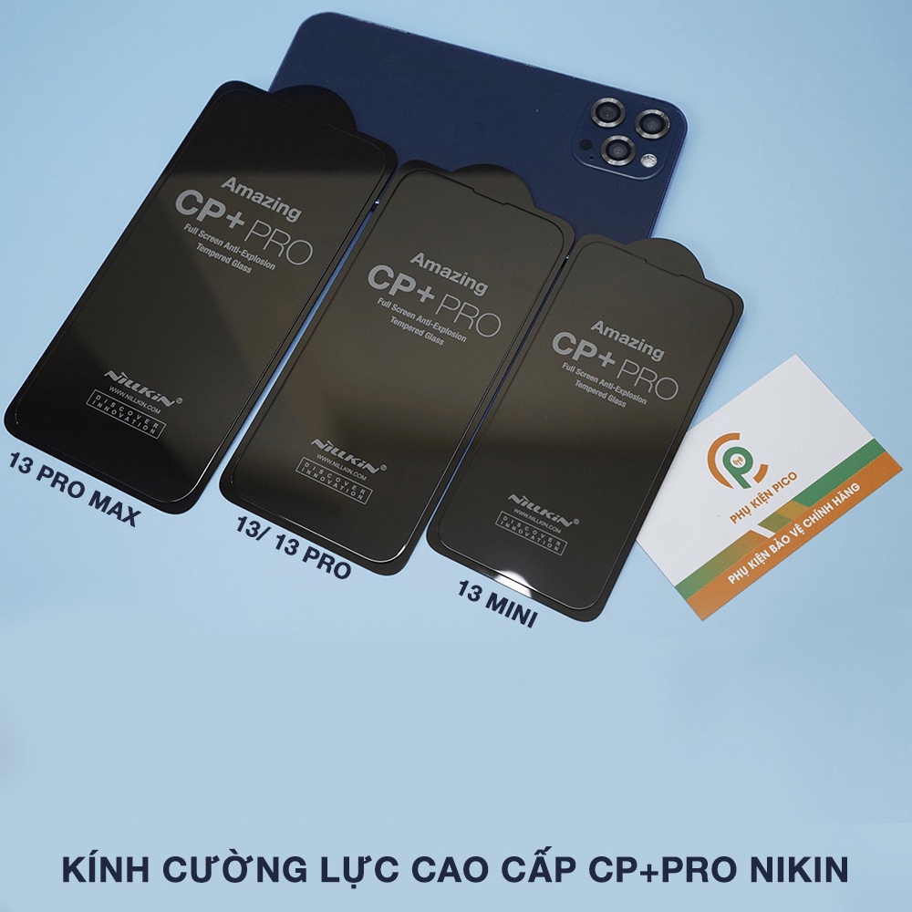Kính cường lực Iphone 14 Pro Max / 13 Pro Max / Iphone 12 Mini / 11 Pro Max full màn hình chính hãng Nillkin