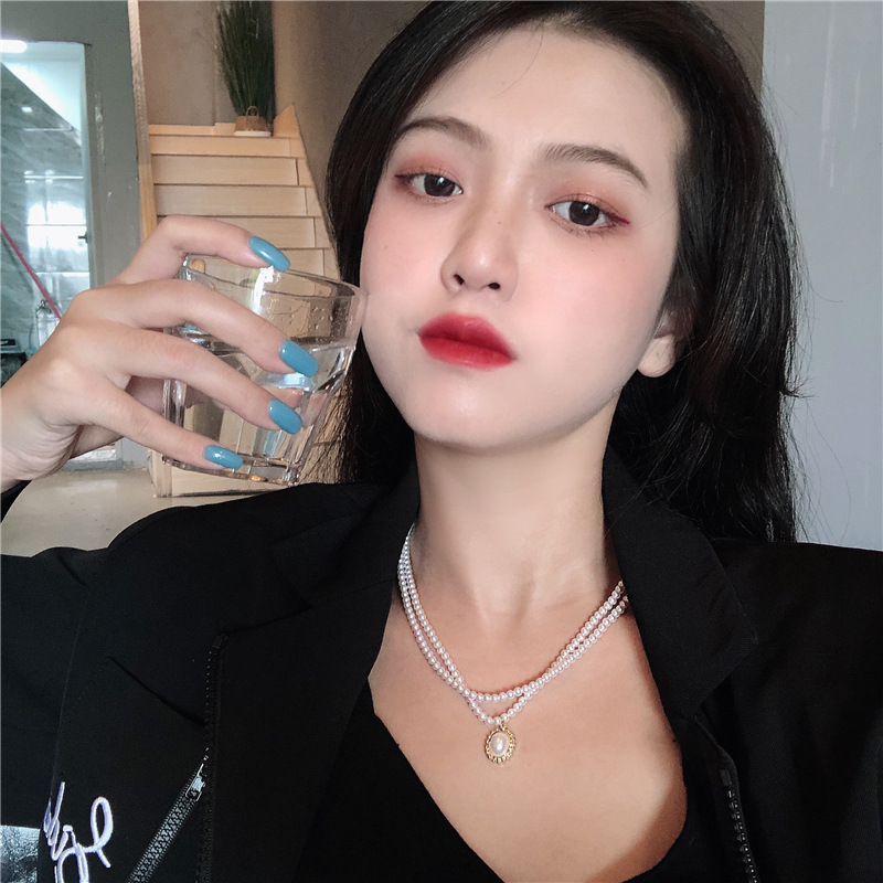 Vòng cổ đính ngọc trai giả phong cách cổ điển dành cho nữ