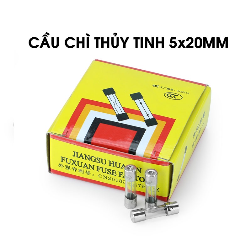 Bộ 10 Cầu Chì Bảo Vệ 250V Kích thước 5x20mm Các Loại