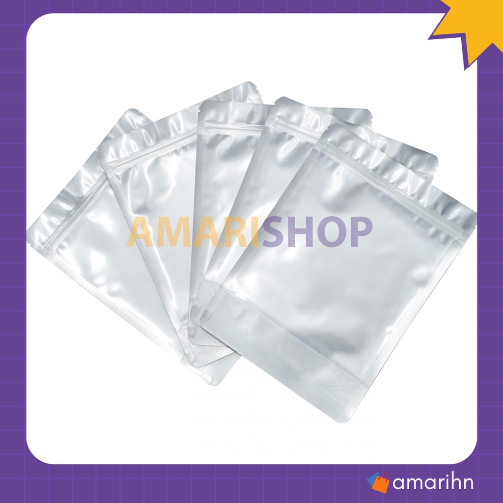 500g túi zipper bạc đáy đứng, túi zip 1 mặt bạc 1 mặt trong size 22x32cm đựng 1kg