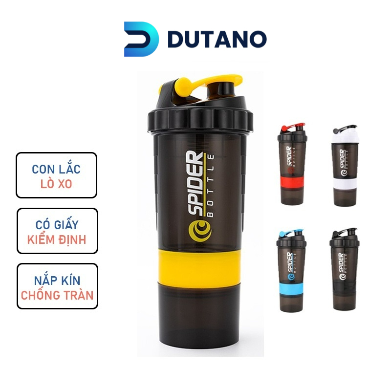 Bình Lắc Shaker Tập GYM 3 Ngăn Tiện Dụng 500 ML DUTANO