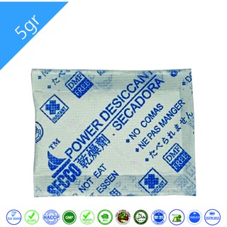 Bột hút ẩm Secco Powder 5gr (đóng gói 1kg) bảo quản kho chứa, vận chuyển hàng container đi nhiều ngày, Hút ẩm lên đến 60