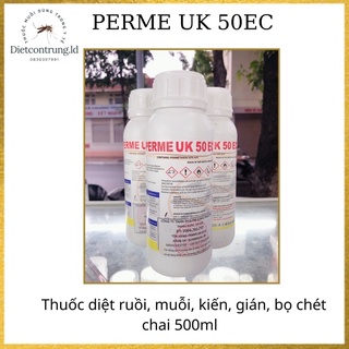 Thuốc diệt ruồi, muỗi, kiến, gián, bọ chét perme uk 50ec - chai 500ml ''