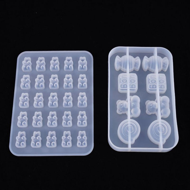 Khuôn Silicone Tạo Hình Làm Mặt Dây Chuyền Hình Gấu Diy