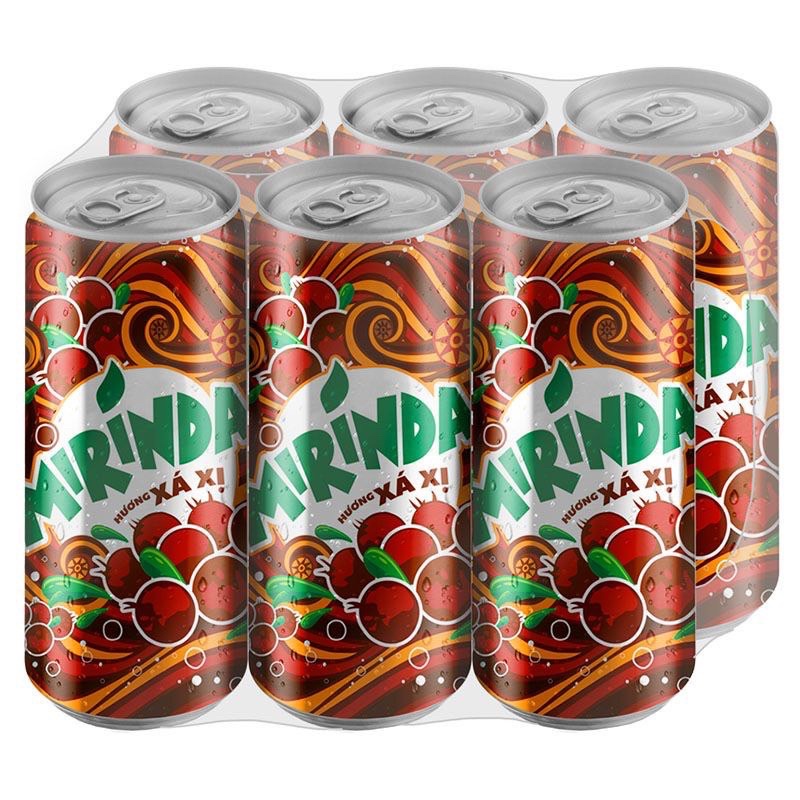 Lốc 6 Lon Nước Giải Khát Có Gas Mirinda Xá Xị 320ml/Lon