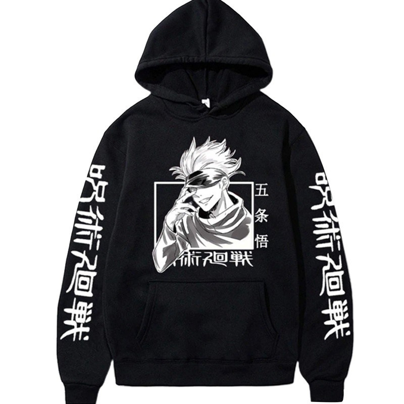 Áo Hoodie Tay Dài Dáng Rộng In Họa Tiết Hoạt Hình Jujutsu Kaisen Thời Trang Cho Nam