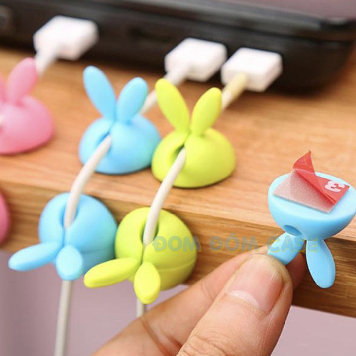 Combo 4 nút giữ dây điện hình tai thỏ cute , chống rối chống xoắn dây cho cáp sạc , cáp máy in | BigBuy360 - bigbuy360.vn