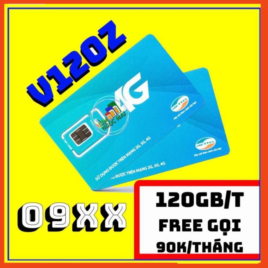 Sim 4G Viettel V120 - V120Z - 4GB/NGÀY - 120GB DATA - MIỄN PHÍ GỌI - (SIÊU SALE)