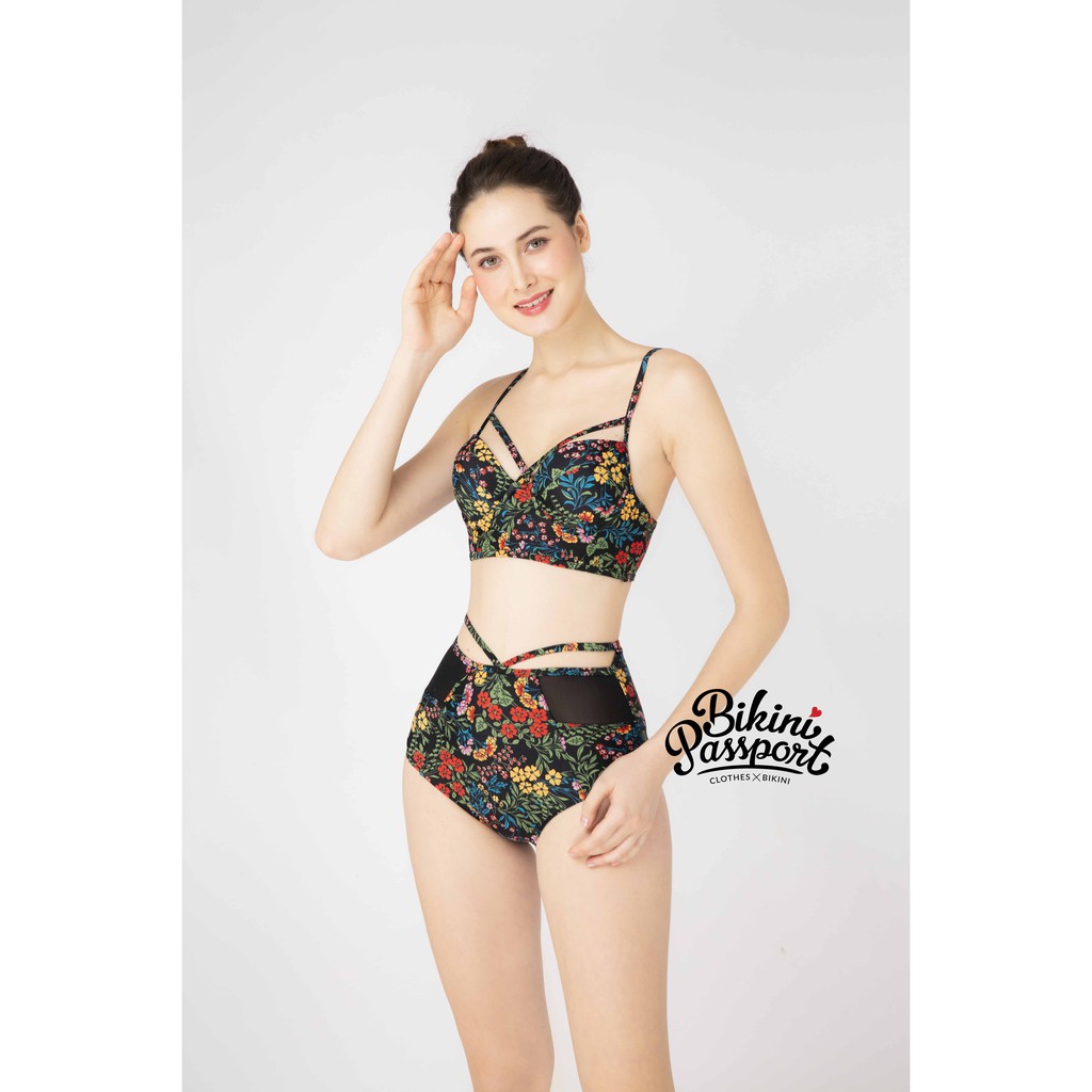 [Mã WABRM50 giảm 15% đơn 99k] BIKINIPASSPORT - Hai mảnh quần lưng cao phối lưới - Floral BS077_FLO | BigBuy360 - bigbuy360.vn