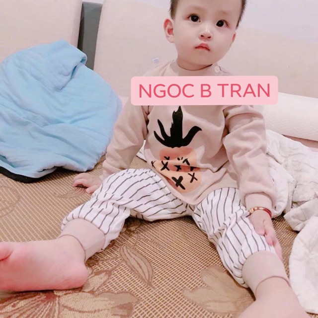 Bộ bé cotton túi zip xuất Hàn