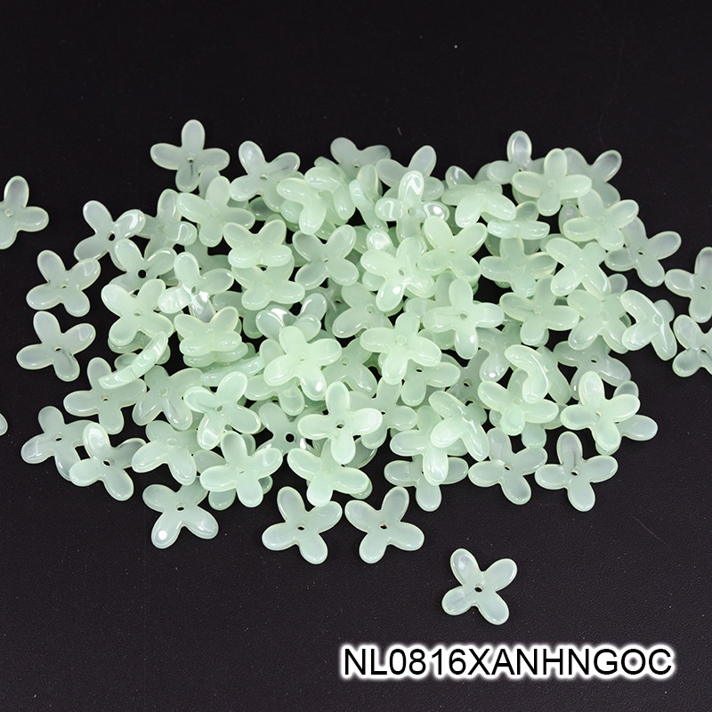 5 bông quế hoa thủy tinh 12mm nguyên liệu làm trâm làm trang sức cổ trang cosplay cổ phục
