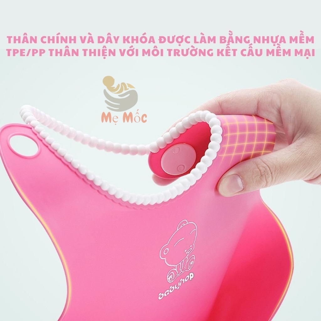 Yếm máng ăn dặm cho bé - Yếm ăn dặm có máng Silicon - Tiện gọn chống bẩn chống rơi vãi ,YM