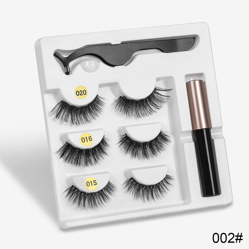 SEVICH Set 3 cặp lông mi giả từ tính kèm bút kẻ mắt nước + nhíp tiện dụng