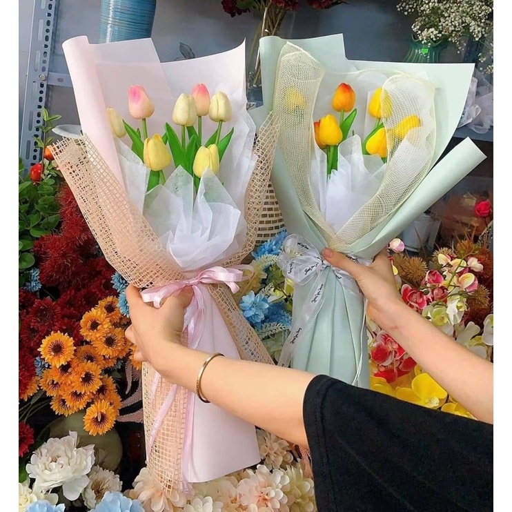 Hoa Tulip chất liệu PU siêu xinh, hoa trang trí decor, phụ kiện chụp ảnh