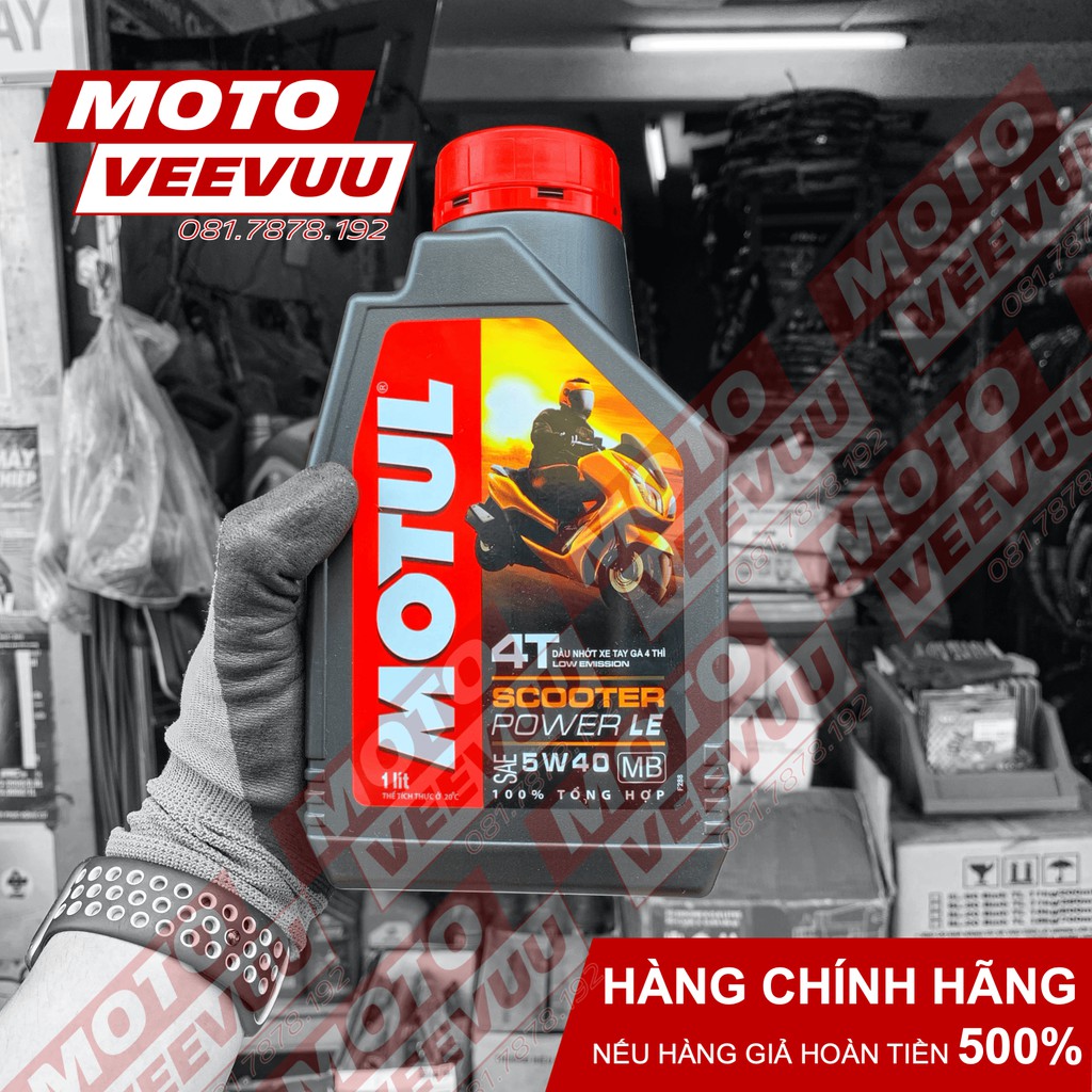 Dầu nhớt xe ga Motul Scooter Power LE 5W40 1 Lít & 800 ml