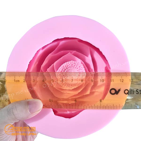 Khuôn silicon hoa hồng trà đại 13cm hoa trà đại