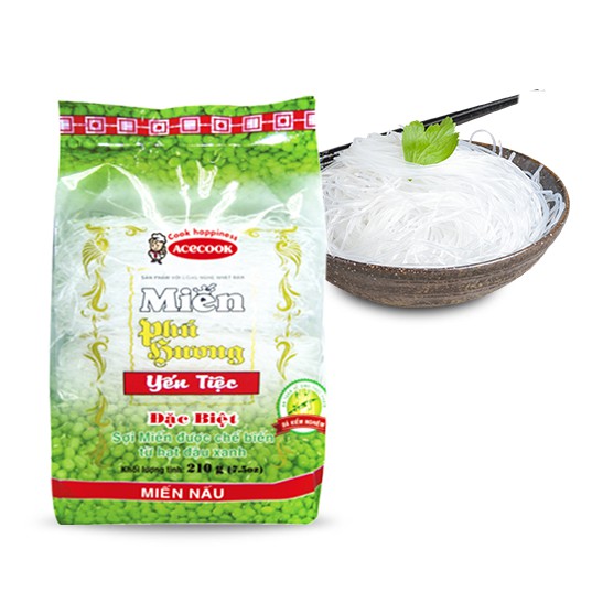 Miến đậu xanh Yến tiệc Phú Hương Vina Acecook gói 210g.